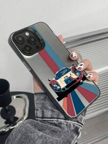 1個手繪汽車圖案手機殼，霧面防摔相機保護手機套，適用於 iPhone 11, 12, 13, 14, 15, 16 Pro Max, X, XS, XR, 16e, 15 Plus, Galaxy A03, A05, A05S, A12, A14, A15, A32 4G/5G, A35, A52/A52s 5G, A16, A17, A36, A57 4G, A58 4G, A60, A78 4G, A94, A95, C21Y, C30, C35, C53, C67 4G - 彩色 - 查看 4