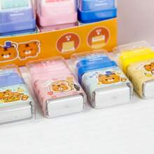 4pcs/24pcs Cute Tiger Rolling Eraser 2-In-1, Student Drawing Pencil Eraser, Teacher & Student Gift - Fat Tiger BS8046 - View 5