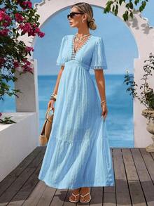 Women Midi Dresses - Blue - View 9