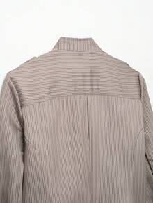Camellia New Arrival Women's Fashion Minimalist Striped Fitted Blazer, Autumn/Spring Vacation Brown - Brown - View 8