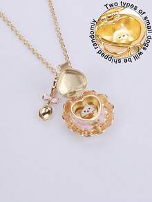 1pc Openable Cup Shaped Pendant Necklace, 18K Gold Plated Anti-Oxidation Necklace, Cute Style Suitable For Women's Daily Wear, Great Birthday Gift For Friends - Multicolor - View 6