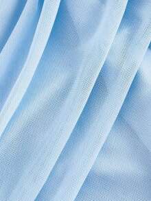 MOD Vestido de ajustado elegante con hombros con abertura y acanalado hasta la pantorrilla, para verano - Azul 2 - Ver 8