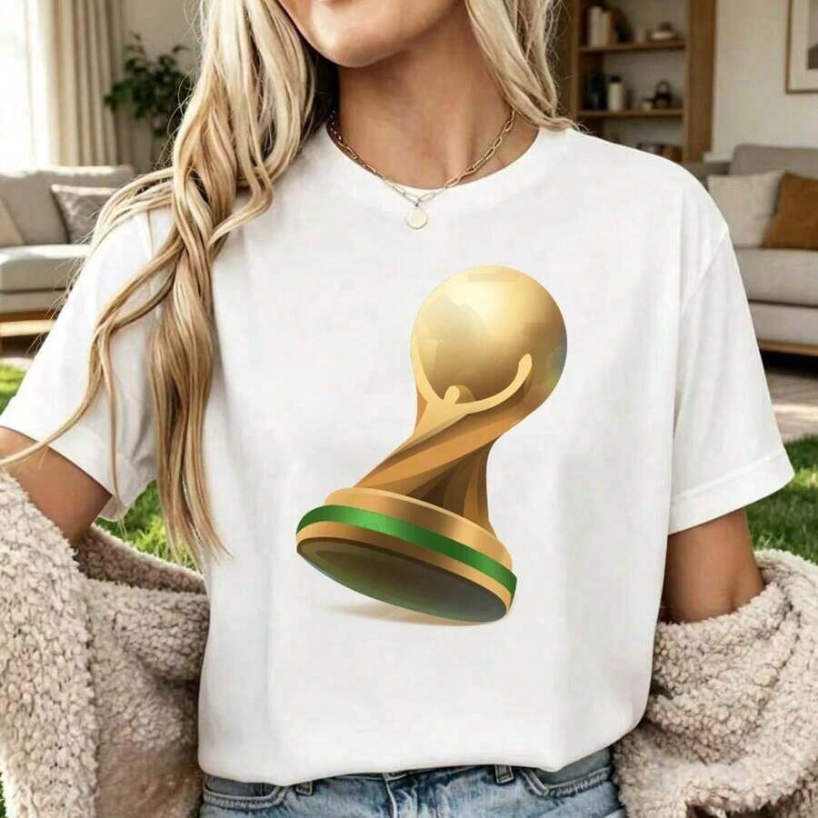 Camiseta Retro de Fútbol con Cinta de Bandera de la Copa del Mundo para Fanáticos - Blanco - Ver 1