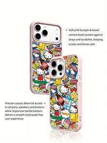 Miniso Sanrio Hello Kitty 柔觸感磁吸手機殼，透明磁吸無線充電手機殼，夏季手機殼，節日禮物手機殼，防滑、防摔、防指紋，適用於 GalaxyS22、GalaxyS23、S24plus、GalaxyS25、S26ultra，兼容 iPhone17、17Air、17pro、17promax、11、12、13、14、15、16pro、16promax、14Plus、15Plus、16Plus、16pro、16promax - 無色 - 查看 4