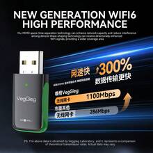 VegGieg 2-In-1 USB WiFi 6 + Bluetooth 5.4 Adapter, Plug And Play, 1100Mbps High-Speed Transmission, Wireless WiFi Receiver + Bluetooth Adapter For Desktop And Laptop - Black - View 3