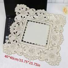 4pcs Embroidered Floral Placemats, French Romantic Polyester Fiber Suitable For Dining Table, Coffee Table, Tea Table, Daily Home Decor, Wedding, Party And Holiday - White - View 10