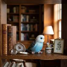 1pc Realistic Parrot Figurine Decor, Cute Bird Desktop Ornament, Home Decoration - 1PC - View 1