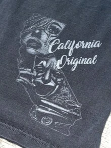 Camiseta Vintage con Arte  para Hombre, Talla XL, Diseño de Cara, Estilo Y2K Latino Mexicano, Doble Cara - Negro - Ver 5