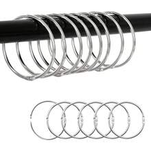 12pcs Round Metal Shower Curtain Rings, Convenient & Practical Multi-Purpose Home Accessories For Curtains And Shower Curtains - Silver - View 1