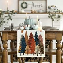 1 Stück Herbst Ahorn Blatt Tischdecke, saisonale Herbst Küche Esszimmer Tischdekoration für Zuhause und Partys - Aprikosenfarben - Übersicht 6