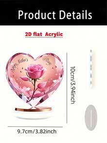 1 pièce Décoration de bureau en acrylique 2D, avec une belle rose au centre. Un cadeau plein de sens pour exprimer l'amour et la gratitude, apportant chaleur et joie à chaque bureau de maison et de bureau. Fournitures de bureau, décoration de bureau, accessoires de bureau, décoration de bureau, décoration d'intérieur - C - Voir 3