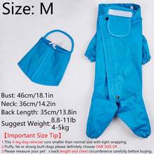 1pc Blue Large Dog Raincoat Poncho - Blue - View 10