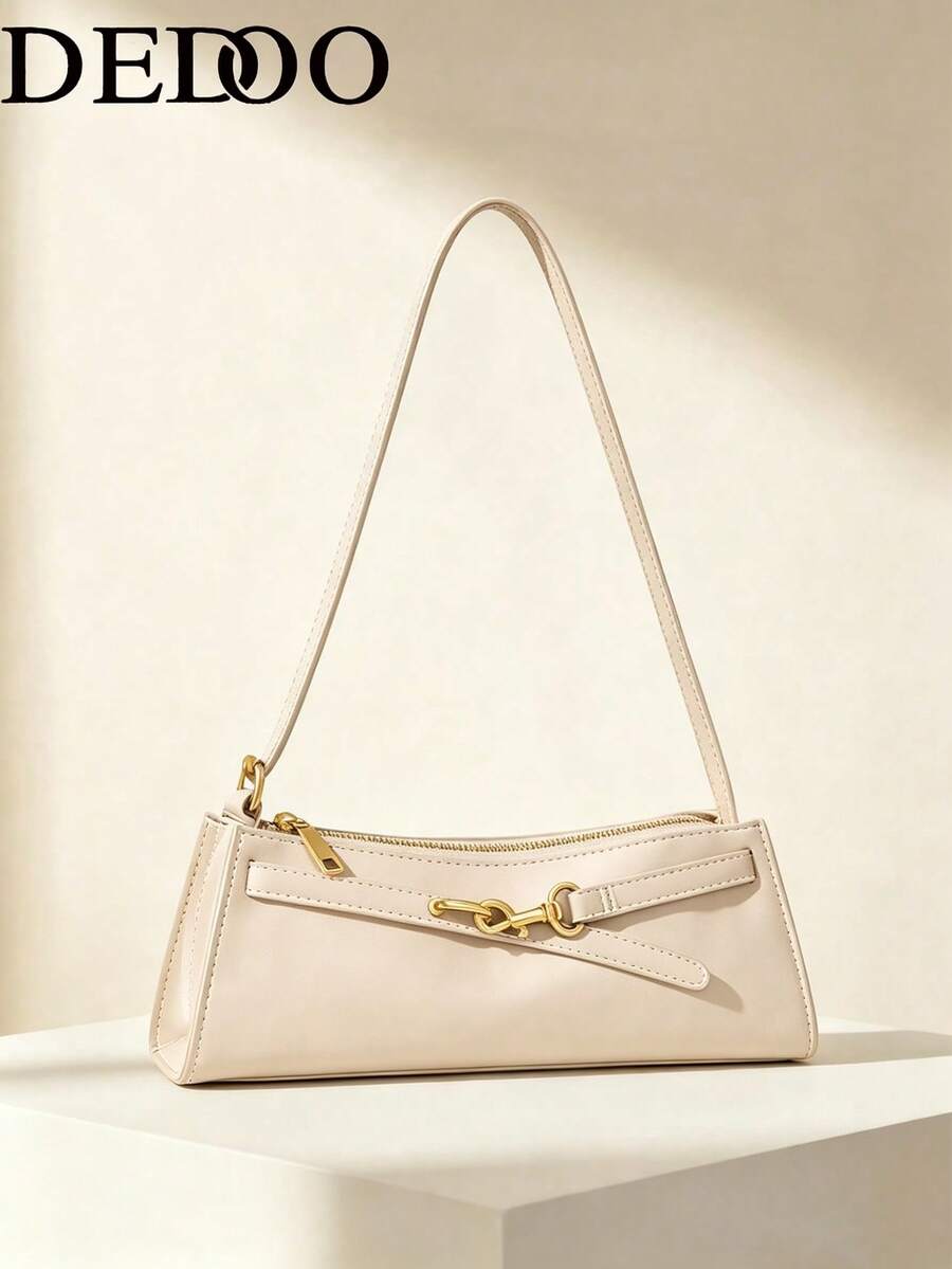 Dedoo 26-jährige neue hochwertige Textur Tasche Damen Mode Pendler Unterarmtasche Herbst populärer Retro Schultertasche, geeignet für Einkaufen, Dates. - Beige - Übersicht 1