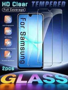 2片装钢化玻璃屏幕保护膜，兼容三星Galaxy A16、S20、S21、S23、S24、S25、FE、A51、A52、A53、A54、A55、A56、A57、A13、A14、A15、A17、A23、A24、25、26、A33、A34、A35、A36、A37 4G/5G机型。9H硬度，防气泡，兼容手机壳，防刮花，手机屏幕保护膜。 - 無色 - 查看 18