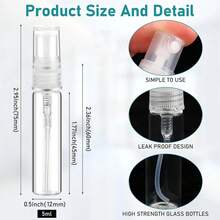 5/10/20/30/50 Uds Mini botella con pulverizador atomizador de Perfume vacío botella de Perfume transparente 3ML 5ML 10ML herramienta de muestra portátil recargable - Camel - Ver 4