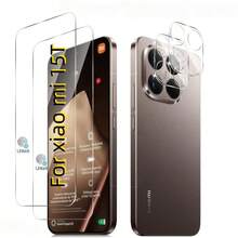 Set 4 buah untuk Xiaomi 15T/15T Pro, termasuk 2 buah pelindung layar kaca tempered 9H + 2 buah pelindung lensa kamera kaca tempered, anti gores, film pelindung kamera sablon hitam transparan 3D definisi tinggi. - Clear - View 11
