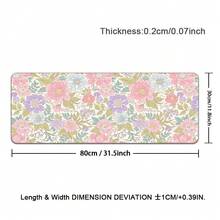 XXL Gaming Mouse Pad , Large Pink Purple Floral Desk Mousepad With Vintage Botanical Design, Washable, Stitched Edges, Non-Slip Rubber Base Desk Mat For Gaming & Office - View 15