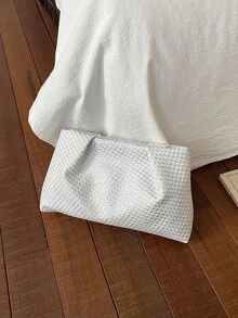 Minimalist Casual New Korean Style Envelope Clutch Bag For Women - White - View 9