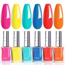 Beetles 6 Colors 7.5ml/0.25 Fl Oz Nail Polish Set - Love In Echo Quick Dry Spring Formula, Salon Long Lasting DIY Pastel Nail Art Gifts For Women - 6 Colors Rainbow Sugar - 查看 8