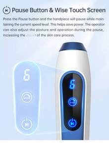 Dr. Pen A11 專業美容筆套組，含 2/10 個筆尖或 1 包 20 個筆尖，觸控螢幕按鈕、LED 顯示、6 段可調速、智慧充電底座、人體工學設計，讓您在家輕鬆打造平滑光澤肌膚，MDL 認證 Dr Pen A11 - 藍白色 - 查看 5