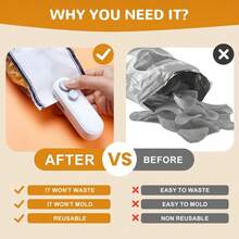 Mini Snack Bag Sealing Machine, Rechargeable 2-In-1 Bag Heat Sealing Machine, With Chip Cutter, Plastic Bag Resealing Machine To Keep Food Fresh, Small Sealing Machine With Blade, Hot Vacuum Sealing Machine, USB Charging Sealing Machine, Food Storage Sealing Machine,With Magnet,Portable Handheld Vacuum Sealer,Bag Closer For Chips Cookies Fresh Keeping Kitchen Home Use - White - View 8