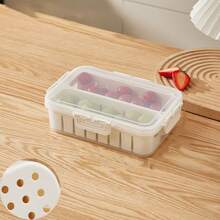 1 Set [4/8 Grid Container + Transparent Lid] Grid Container + Transparent Lid, Four-Sided Buckle-Style PP Transparent Material With Lid Sealed Storage Box, Suitable For Refrigerator Kitchen Food Storage And Organization, For Fruits, Snacks, Vegetables, Snacks And Other Refrigerated Foods, Reusable Divided Refrigerator Freshness Box, Refrigerator Household Cabinet Kitchen Storage Box - Multicolor - View 19