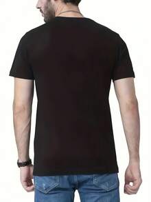 Camiseta de manga corta para hombre, edición Genesis Tattoo, estampado artístico, estilo vintage moderno, corte holgado y cómodo. - Negro - Ver 2
