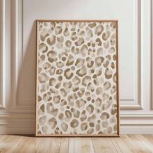 1pc Frameless Neutral Leopard Print Beige Animal Pattern Wall Art - Modern Wild Style Minimalist Jungle Print For Bedroom Living Room, Unique Fun Wall Decor, Fashionable Artist Style Dorm Apartment Bedroom Decoration, For Home Office Classroom, Cute Dorm Poster, Party Decor And Best Gift Choice, Room Decor Bedroom, Decoration Bedroom, Prints For Wall, Posters, Vintage Decor - Leopard Print - View 1