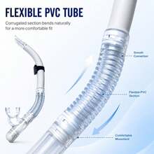 1pc Semi-Dry Anti-Water Flower Design Curved Transparent Soft Tube, Solid Color Patchwork, PVC Material, Drainage Valve Design, Suitable For Beach Travel Snorkeling - White - View 5