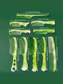 10pcs Unbreakable Thick Plastic Oxford Hair Comb Set, Home Hairstyling Comb Kit, Brushes, Edge Brush Hair Comb Hair, Detangling Brush, Ball Brush, Mini Hair Brush Set, Wooden Comb, Hair Brush, Comb, Slick Back Brush, Hairbrush, Edge Brush Hair Comb, Hair Brush Set, Comb Hair, Mini Hair Brush, Detangling Brush, Hair Tools, Hair Brush, Hairdressing Equipment, Hairstyle, Hairdressing, Hair Brush, Brush Hair Brush Set, Comb Hair, Comb For Curls, Detangling Brush, Hair Brush For Women, Barber, Barber Accessories, Barbershop, Hairdressing Equipment - 彩色 - 查看 2