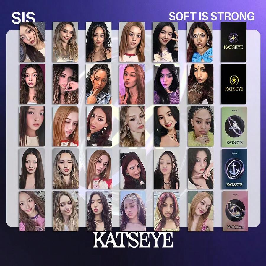 6pcs/KATSEYE Group SIS Soft Is Strong Merchandise Random Photocards Cat Eye EYEKONS Music Lover Collectibles, Fan Gift - Multicolor - View 1