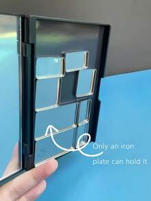DIY 磁吸式眼影盤收納盒，可自定義配色化妝收納盒附鏡子（不含小金屬盤） - 黑色 - 查看 6