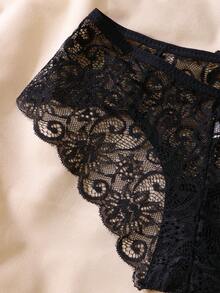 3pcs/Set Women's Low Waist Lace Sexy Thong Panties - Multicolor - View 7