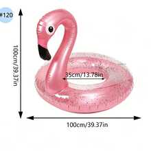 Glitter Pink Flamingo Pool Float, Large And Medium Inflatable Swim Ring, Sequin Filled Water Float, Suitable For Pool, Beach And Lake, Durable PVC Material, Perfect For Summer Party, Vacation And Outdoor Leisure - Multicolor - View 7