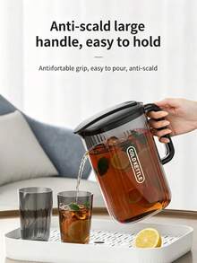 2200ml Cold & Heat Resistant Glass Teapot With Lid, Suitable For Tea And Juice - Multicolor - View 1