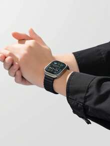 Dây đeo đồng hồ từ tính Milanese bằng thép không gỉ, tương thích với Apple Watch Ultra 49mm Series 10/9/8/7/6 SE 38/40/41/42/44/45mm, vòng đeo tay kim loại sang trọng dành cho cả nam và nữ. - màu đen - Xem 7