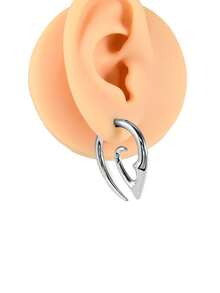1 chiếc khuyên nong tai sụn hình xoắn ốc bất đối xứng hình tai bằng thép không gỉ 3-10mm, nút nong giãn lỗ tai, trang sức xỏ khuyên cơ thể - trắng - Xem 8