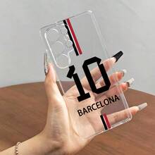 Transparent Phone Case With Barcelona Design - Durable And Scratch-Resistant | Non-Slip Glossy Surface | Shock And Drop Resistant | Camera Protector | Soft TPU Case With UV Print For Samsung 25/S24/S20FE/S21FE/S23/A52/A54/A53/A14/A25/A34/A32/A05S/A15 - Premium Style For A Perfect Mobile Look - 混合色 1 - 查看 2