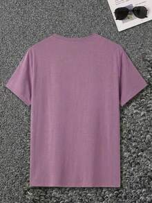 Men's Printed T-Shirt, Vintage Loose Fit, Mermaid Fishing Design, Casual Style For Daily Travel, Wrinkle-Free | Men's Everyday T-Shirts | Men's Basic T-Shirts |  Fashion Tops - 紅色 - 查看 2