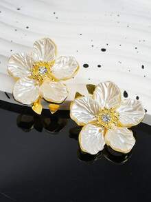 两件套纽扣套，金属花卉袖扣套，适用于衬衫、西装和连衣裙。男女款奢华领夹，可爱优雅的亚克力纽扣套，日常服装配饰，时尚衬衫装饰纽扣盒，无需缝纫，三秒即可固定袖扣，情人节礼物，生日礼物 - F - 查看 3