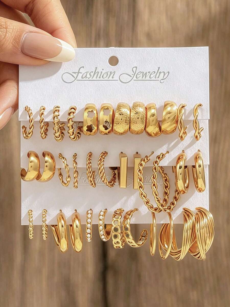 Bộ 36 chiếc bông tai giả ngọc trai thời trang và thanh lịch hình hoa, trái tim, giọt nước và chữ C, thích hợp cho phụ nữ đeo trong các dịp lễ, tiệc tùng, sinh nhật và hàng ngày. - Kiểu thứ hai - Xem 1