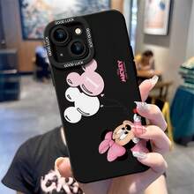 Disney Mickey And Friends Phone Case - Cute Baby Minnie Mouse With Mickey‑Shaped Balloons Protective Case, White Background With Pink‑Outfit‑Clad Baby Minnie, Number‑Printed Mickey Balloons, Red Heart Accents And Vertical "Disney Mickey And Friends" Lettering, Compatible With IPhone 17, 16, 15, 14, 13, 12, 11 Pro Series And Galaxy S22, S23, S24, S25 Models, Ideal For Birthdays, Holidays, Anniversaries, Graduation Gifts, Or Any Special Occasion To Surprise Family, Friends, Classmates, And Loved Ones. - Black - View 2