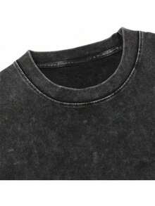 Camiseta de algodón de manga corta con cuello redondo, estilo vintage de los 90, con estampado de anime Ghoul Ken Kaneki Red Eye King Ghoul Flower v6, lavada al ácido, ropa de calle unisex, estilo anime, vibes de verano. - Negro - Ver 2
