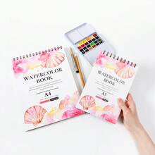 A4水彩画本，240克，A5艺术水彩纸，学生绘画本，每本30页 - 單件 - 查看 2