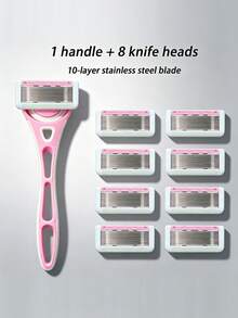 10-Layer Manual Lady's Hair Removal And Shaving Kit - A Comfortable Razor Suitable For Underarm Hair Removal - 1 Handle + 8 Blades - View 7
