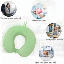 Neck Pillows Travel Comfortable Travel Neck Pillow U Shape Foam Support Neck And Portable Neck Travel Pillow Suitable Airplane Trains Car Travelings - 綠色 - 查看 2