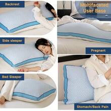 [Cooling Body Pillow] Shredded Blue Cooling Body Pillow For Adults - 20x54 Inch Washable Pillowcase With Pillow Insert - Grey - View 7