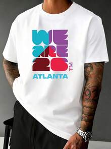 Officially Licensed Men's T-Shirt, Featuring The Atlanta 2026 World Cup Pattern Print, Comfortable And Breathable Summer Sports T-Shirt, 100% Cotton Fitness Sports T-Shirt. - 白色 - 查看 7