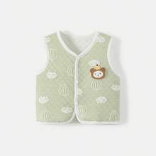 Warm Pure Cotton Vest For Babies And Toddlers, Ideal For Spring And Autumn, Baby Top For Autumn And Winter, Vest, Gilet And Sleeveless Jacket. - 灰色 - 查看 5
