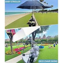 Dudukan Payung Universal yang Dapat Diatur 360°, Cocok untuk Kursi Pantai, Kursi Roda, Kereta Golf, dan Kereta Dorong Bayi, Pemasangan Tanpa Alat, Perlindungan UV dan Hujan, Aksesori Pelindung Matahari untuk Berkemah dan Mendaki di Luar Ruangan - Hitam - View 5